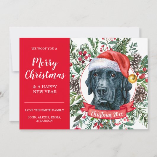 Custom Black Lab Ideal Weihnachts Weihnachtskarte Karte (Vorderseite)