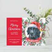 Custom Black Lab Ideal Weihnachts Weihnachtskarte Karte (Stehend Vorderseite)