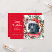 Custom Black Lab Ideal Weihnachts Weihnachtskarte Karte (Vorderseite/Rückseite Beispiel)