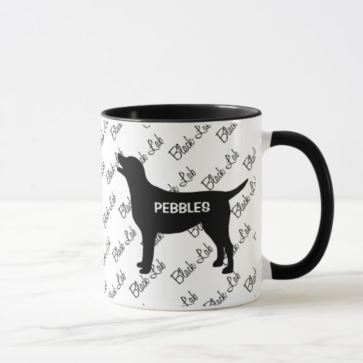 CUSTOM Black Lab Silhouette Tasse (Rechts)