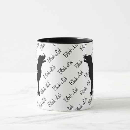 CUSTOM Black Lab Silhouette Tasse (Zentrum)