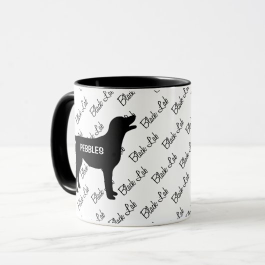 CUSTOM Black Lab Silhouette Tasse (Vorderseite Links)