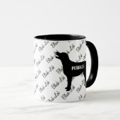 CUSTOM Black Lab Silhouette Tasse (VorderseiteRechts)