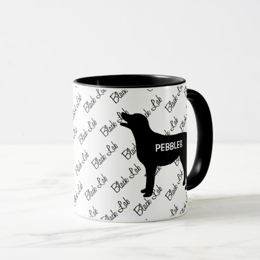 CUSTOM Black Lab Silhouette Tasse (VorderseiteRechts)