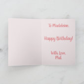 Custom Black Labrador Pink Bläsergrüßen Karte (Innenseite)
