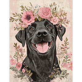 Custom Black Labrador Pink Bläsergrüßen Karte