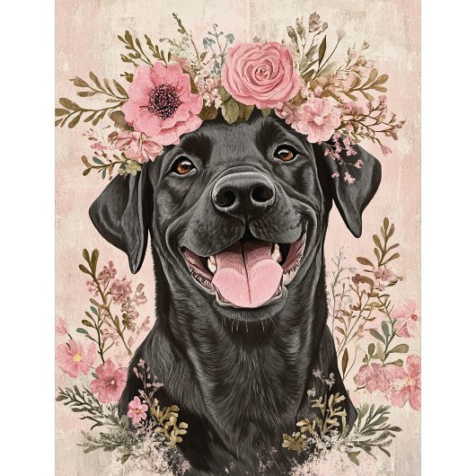 Custom Black Labrador Pink Bläsergrüßen Karte