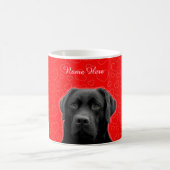 Custom Black Labrador Red Hearts Tasse (Mittel)