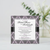 CUSTOM Black Lace Bachelorette/Brautparty V2 Einladung (Stehend Vorderseite)