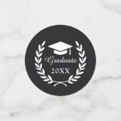 Custom Black Laurel Wreath Emblem Abschluss Foto Konfetti (Klein Vorderseite)