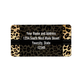 Custom Black Leopard Ribbon Jewel Girl Abschluss Adressaufkleber
