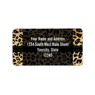 Custom Black Leopard Ribbon Jewel Girl Abschluss Adressaufkleber