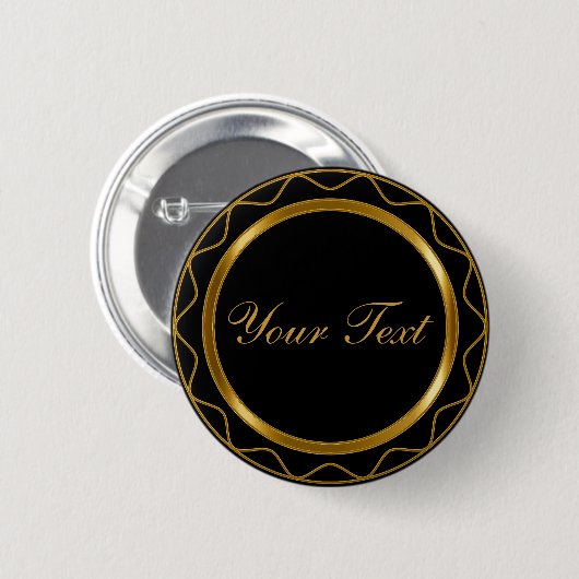 Custom Black & Metallic Gold mit DIY Text Button (Vorne & Hinten)