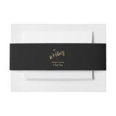 Custom Black Minimalistisch Script Gold Wedding Einladungsbanderole (Vorderseite Beispiel)