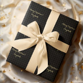 Custom Black Modern Karo Muster Imitate Gold Scrip Geschenkpapier