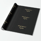 Custom Black Modern Karo Muster Imitate Gold Scrip Geschenkpapier (Ungerollt)