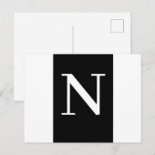 Custom Black Modern Minimalist Letter Design Postkarte (Vorne/Hinten)