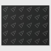 Custom Black Modern Monogram Christmas Geschenkpapier (Flach)