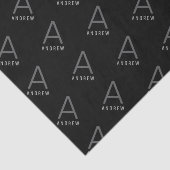 Custom Black Modern Monogram Seidenpapier (Ausschnitt)