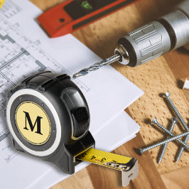 Custom Black Monogram DIYers Carpenters Crafters Maßband