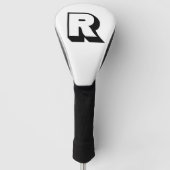 Custom Black Monogram Modern Block Typografy Golf Headcover (Vorderseite)