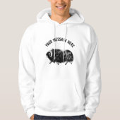 Custom Black Muskox Illustration Hoodie (Vorderseite)