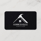 Custom Black on White Zuhause Gebäude Construction Visitenkarte (Vorderseite)