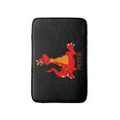 Custom Black Orange Dragon Personalisiert Badematte (Vorderseite Vertikal)