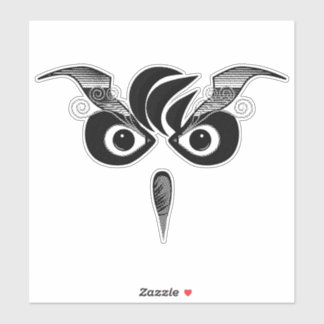 Custom Black Owl Vinyl Sticker. Aufkleber