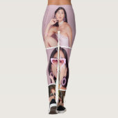 Custom Black Photo Collage Leggings with Text (Rückseite)