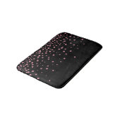 Custom Black Pink Glitzer Confetti Personalisiert Badematte (Schrägansicht)