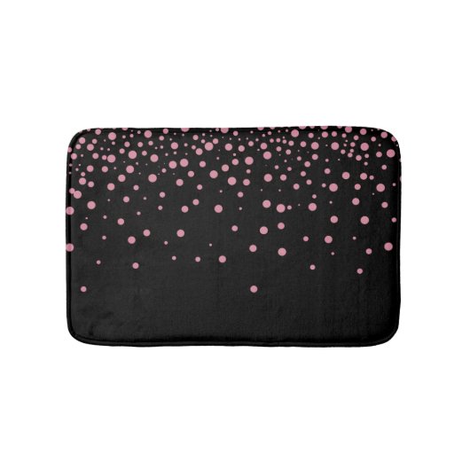 Custom Black Pink Glitzer Confetti Personalisiert Badematte (Vorderseite)