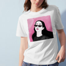 Custom Black Pink Modern Girl Graphic