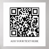 Custom Black QR Code | Minimalist Text Display Poster (Vorne)