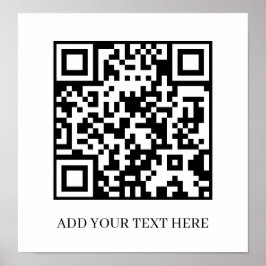 Custom Black QR Code | Minimalist Text Display Poster
