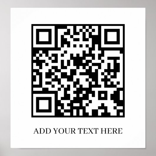 Custom Black QR Code | Minimalist Text Display Poster (Vorne)