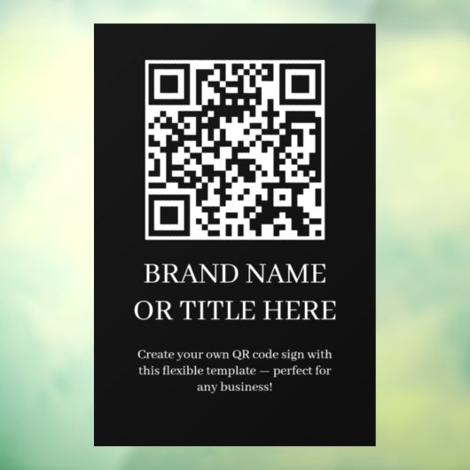 Custom Black QR Code | Modern Minimalist Business Fensteraufkleber (Blatt 3)
