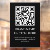 Custom Black QR Code | Modern Minimalist Business Fensteraufkleber (Blatt 2)