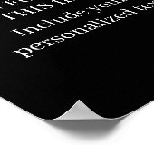 Custom Black QR Code | Professional Business  Poster (Ecke)