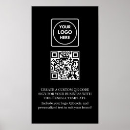 Custom Black QR Code | Professional Business  Poster