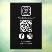 Custom Black QR Code | Social Media Display Fensteraufkleber (Blatt 3)