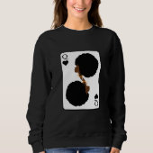 Custom BLACK QUEEN CARD Afro Hair Sweatshirt (Vorderseite)