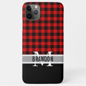 Custom Black Red Buffalo Lumberjack Kariertes Must Case-Mate iPhone Hülle (Rückseite)