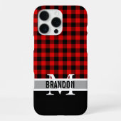 Custom Black Red Buffalo Lumberjack Kariertes Must iPhone Hülle (Rückseite)