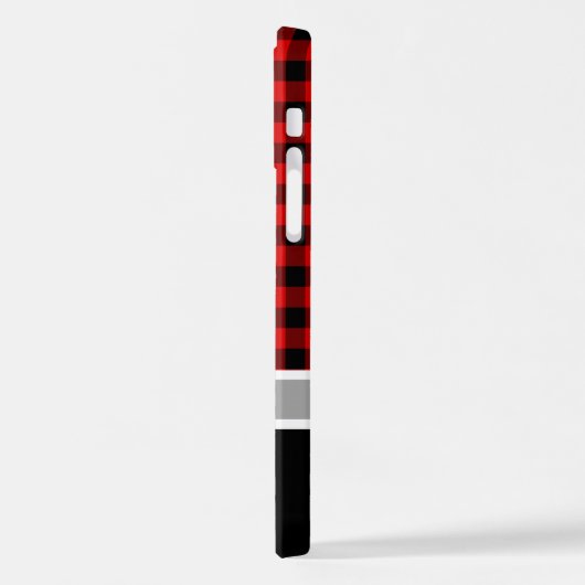 Custom Black Red Buffalo Lumberjack Kariertes Must iPhone Hülle (Linke Seite)