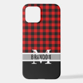 Custom Black Red Buffalo Lumberjack Kariertes Must iPhone Hülle (Rückseite)
