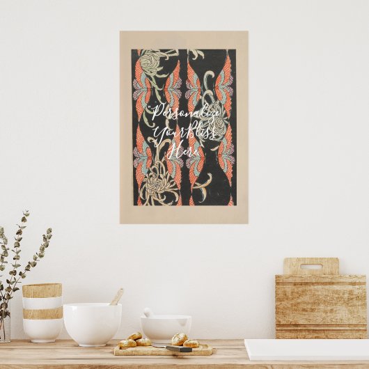 CUSTOM Black & Red Butterfly Kaleidoscope Art Poster (Küche)
