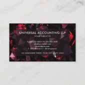 Custom Black Red Diamond Abstrakt Beruflich Visitenkarte (Rückseite)