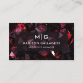 Custom Black Red Diamond Abstrakt Beruflich Visitenkarte (Vorderseite)