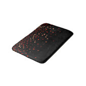 Custom Black Red Glitzer Confetti Personalisiert Badematte (Schrägansicht)